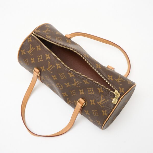 compass1710295689 Louis Vuitton Papillon 30 Hand Shoulder Bag Monogram Leather Brown