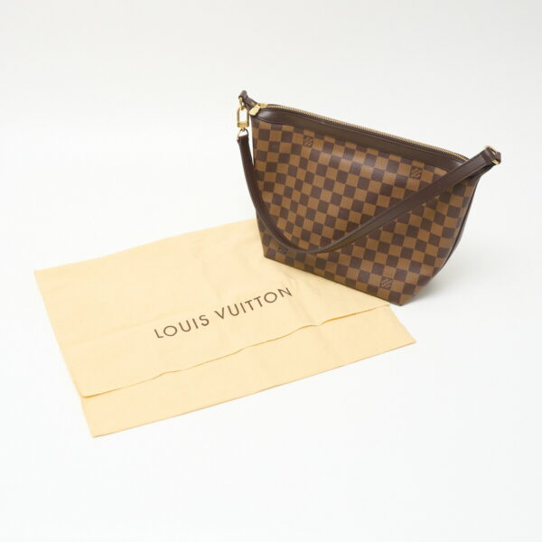 compass1710304114 Louis Vuitton Illovo MM Shoulder Bag Damier Canvas Leather Brown