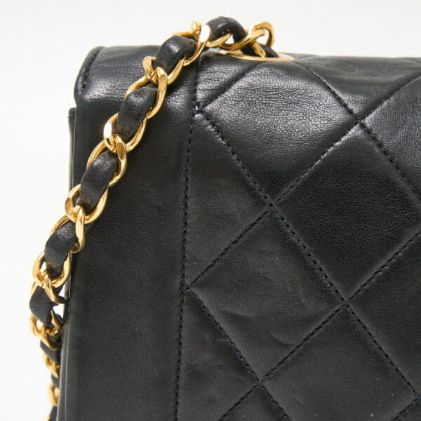 compass1710312055 Chanel Matelasse Diana Flap Chain Shoulder Bag Lambskin Leather Black