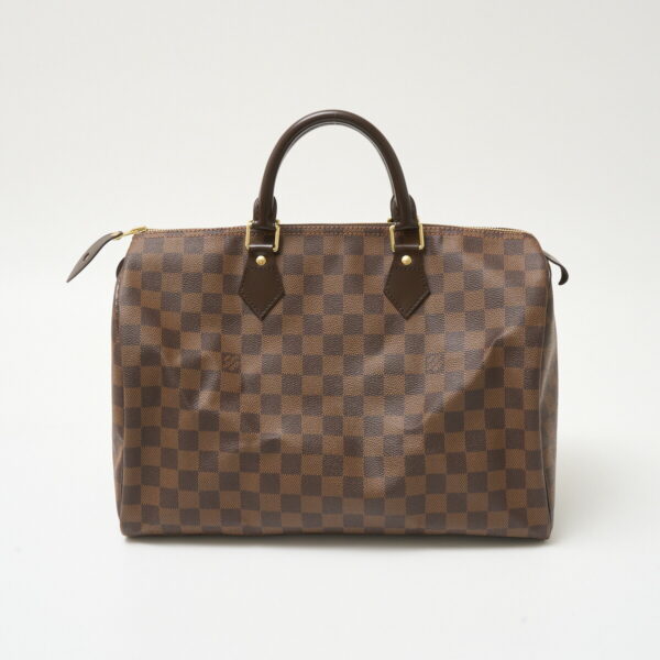 compass1711182614 Louis Vuitton Speedy 35 Handbag Damier Leather Brown