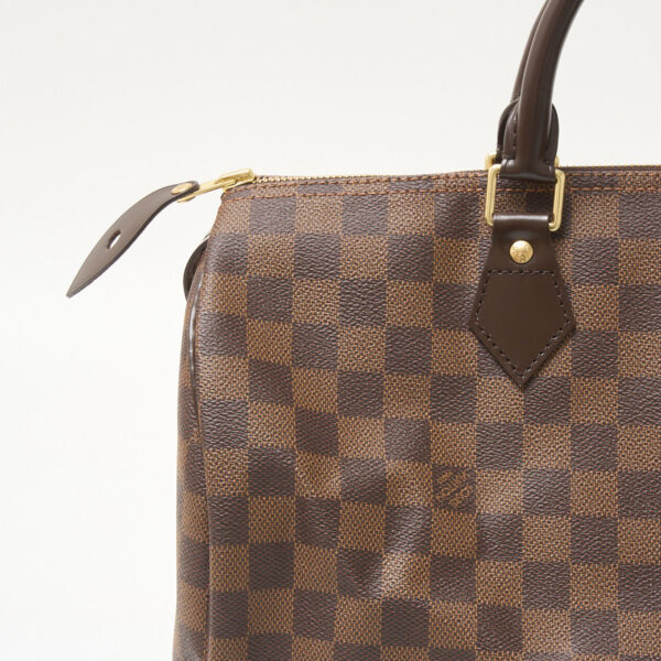 compass1711182652 Louis Vuitton Speedy 35 Handbag Damier Leather Brown