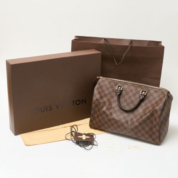 compass1711182666 Louis Vuitton Speedy 35 Handbag Damier Leather Brown