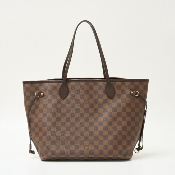 compass1711185381 Louis Vuitton Neverfull MM Tote Shoulder Bag Damier Canvas Leather Brown