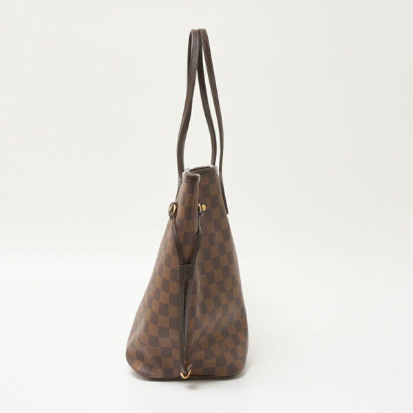 compass1711185387 Louis Vuitton Neverfull MM Tote Shoulder Bag Damier Canvas Leather Brown