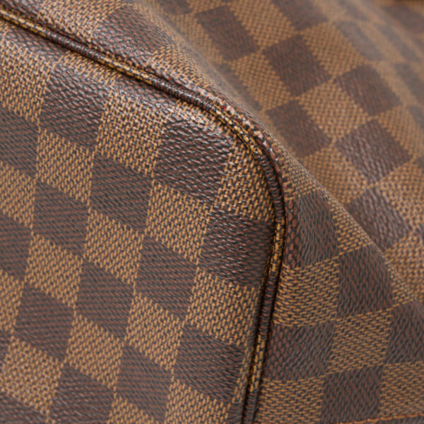 compass1711185414 Louis Vuitton Neverfull MM Tote Shoulder Bag Damier Canvas Leather Brown