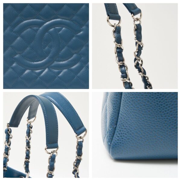 compass1711250121 Chanel GST Chain Tote Bag Blue Blue