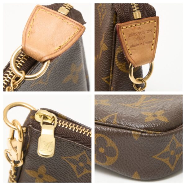 compass1711338903 Louis Vuitton Mini Pochette Accessoire Pouch Monogram Leather Brown