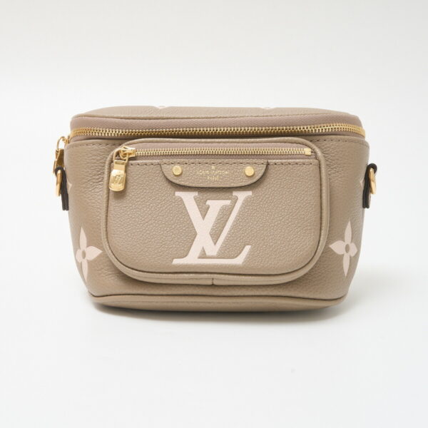 compass1712992496 Louis Vuitton Mini Bum Bag Hand Shoulder Bag Monogram Empreinte Leather Beige White