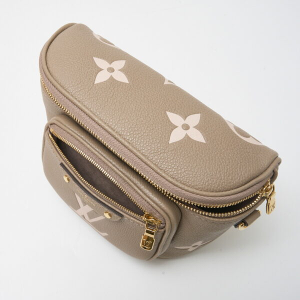 compass1712992527 Louis Vuitton Mini Bum Bag Hand Shoulder Bag Monogram Empreinte Leather Beige White