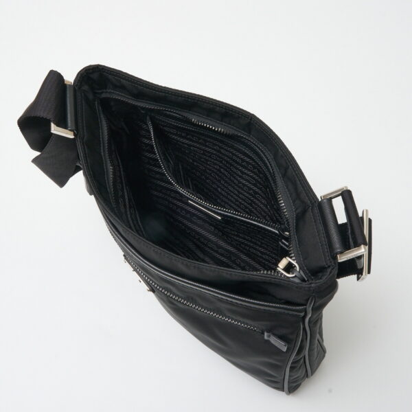 compass1713059791 Prada Nylon Shoulder Bag Black