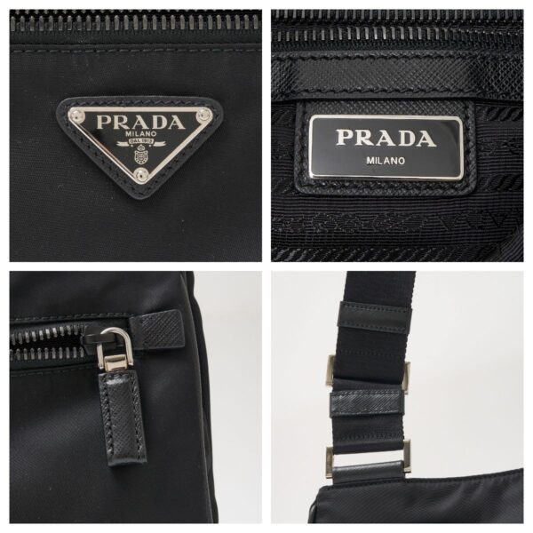 compass1713059811 Prada Nylon Shoulder Bag Black