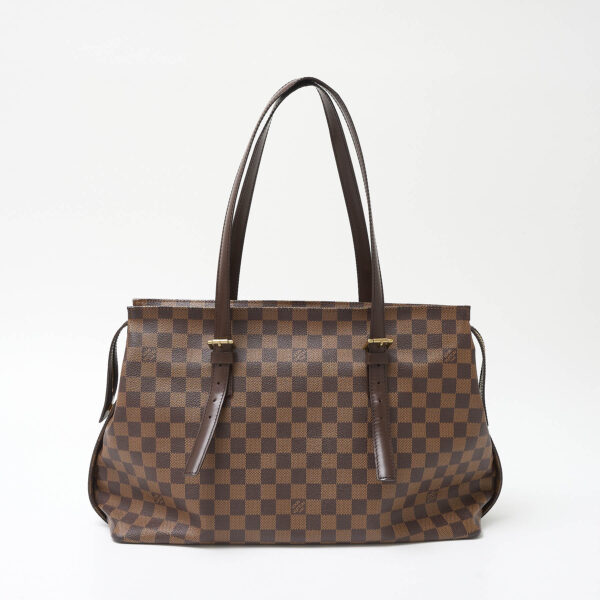 compass1713760055 Louis Vuitton Chelsea Shoulder Handbag Damier Leather Brown