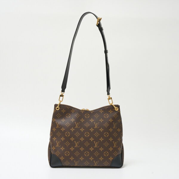 compass1713836742 Louis Vuitton Odeon NM MM Shoulder Bag Monogram Canvas Leather Brown Black