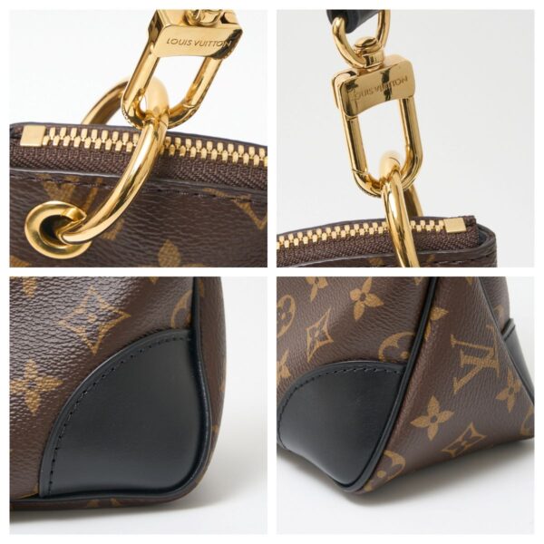 compass1713836772 Louis Vuitton Odeon NM MM Shoulder Bag Monogram Canvas Leather Brown Black