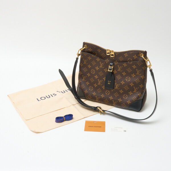 compass1713836776 Louis Vuitton Odeon NM MM Shoulder Bag Monogram Canvas Leather Brown Black