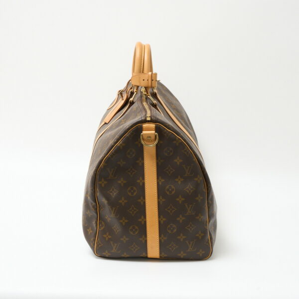 compass1714024348 Louis Vuitton Keepall Bandouliere 55 Monogram Leather Brown