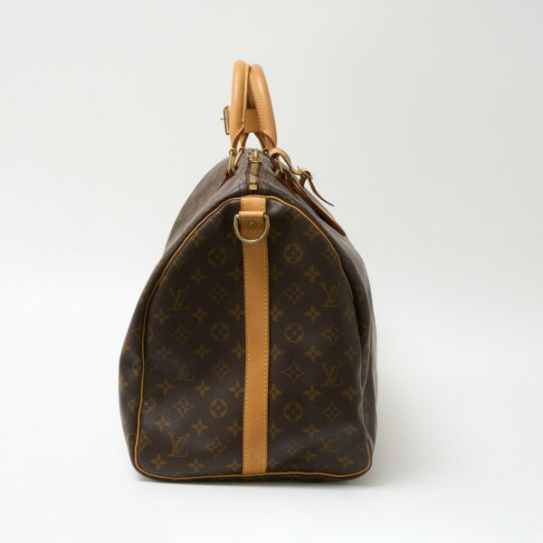 compass1714024362 Louis Vuitton Keepall Bandouliere 55 Monogram Leather Brown