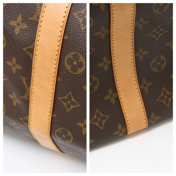 compass1714024907 Louis Vuitton Keepall Bandouliere 55 Bag Monogram Canvas Leather Brown