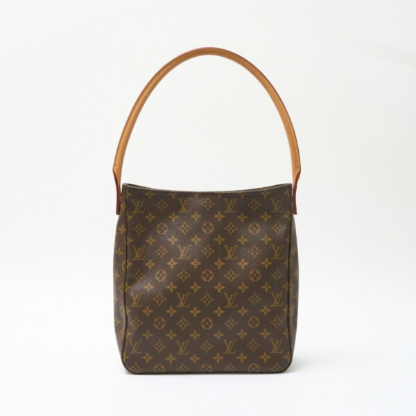 compass1714618205 Louis Vuitton Looping GM Shoulder Bag Monogram Leather Brown