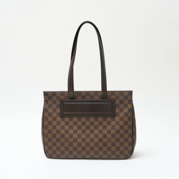 compass1714877826 Louis Vuitton Parioli PM Shoulder Tote Bag Damier Ebene Canvas Leather Brown