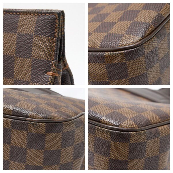 compass1714877859 Louis Vuitton Parioli PM Shoulder Tote Bag Damier Ebene Canvas Leather Brown