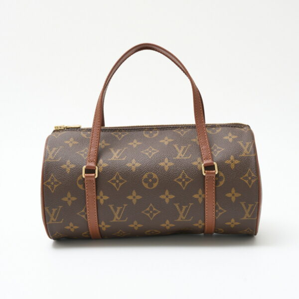 compass1714879634 Louis Vuitton Papillon 26 Model Handbag Monogram Canvas Leather Brown