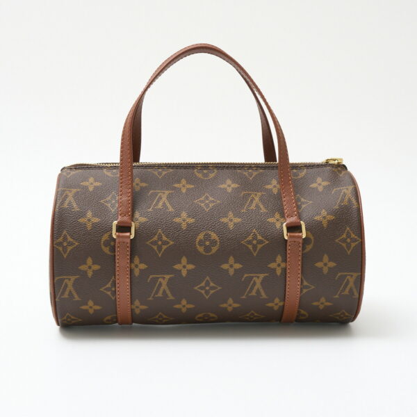 compass1714879647 Louis Vuitton Papillon 26 Model Handbag Monogram Canvas Leather Brown