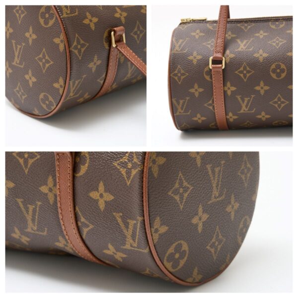 compass1714879675 Louis Vuitton Papillon 26 Model Handbag Monogram Canvas Leather Brown