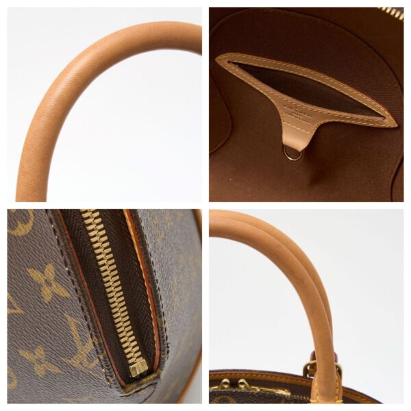 compass1714881430 Louis Vuitton Ellipse PM Handbag Monogram Canvas Leather Brown