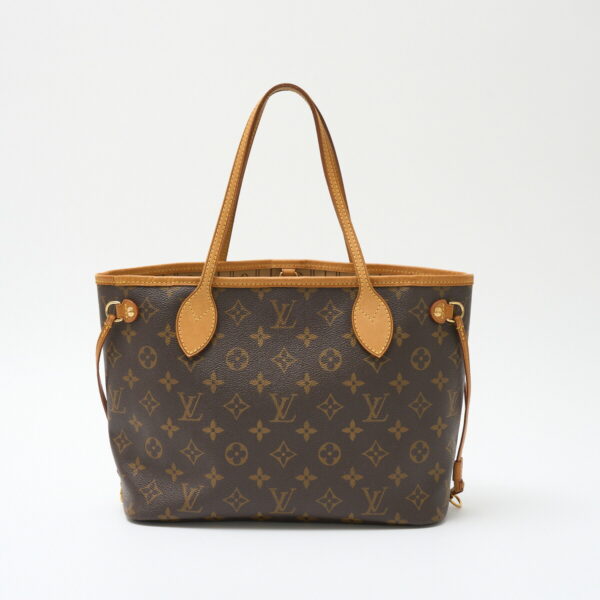 compass1714881886 Louis Vuitton Neverfull PM Tote Monogram Canvas Leather Brown