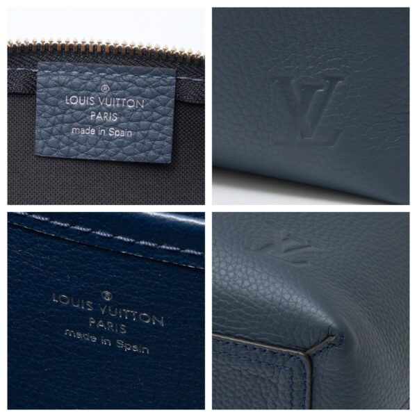 compass1714884135 Louis Vuitton Cabas Voyage Tote Bag Leather Monogram Eclipse Blue