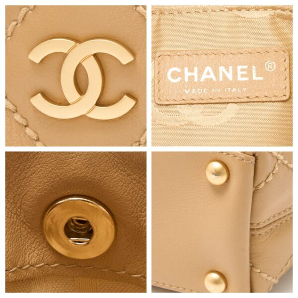 compass1714887945 Chanel Wild Stitch Handbag Leather Beige