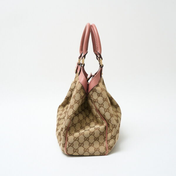 compass1715243314 Gucci Sookie Tote GG Canvas Leather Beige Pink