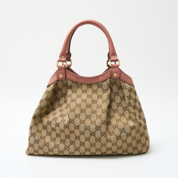 compass1715243322 Gucci Sookie Tote GG Canvas Leather Beige Pink