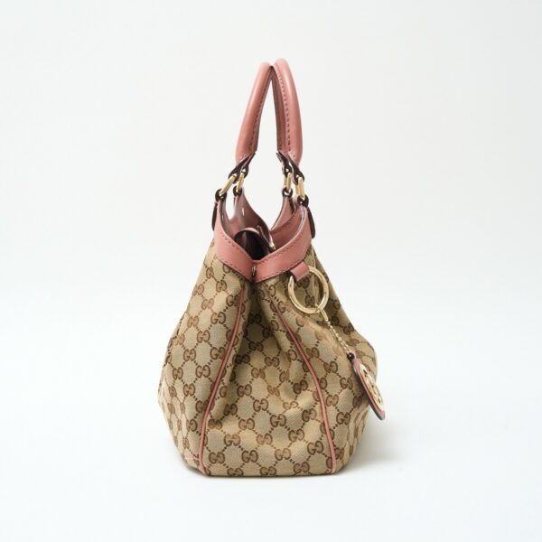 compass1715243329 Gucci Sookie Tote GG Canvas Leather Beige Pink