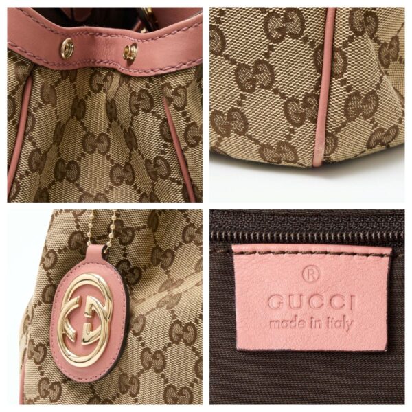 compass1715243375 Gucci Sookie Tote GG Canvas Leather Beige Pink