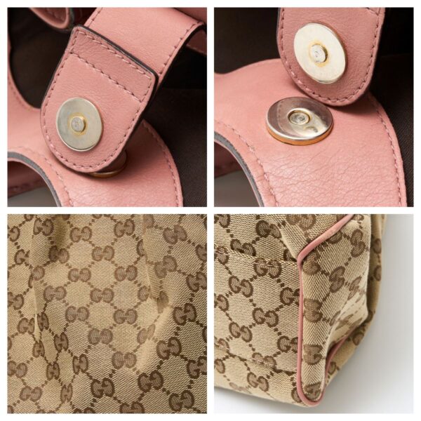 compass1715243384 Gucci Sookie Tote GG Canvas Leather Beige Pink