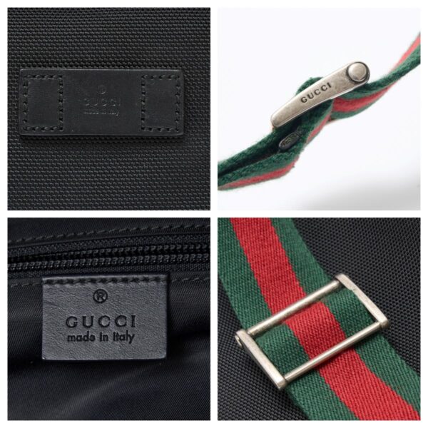 compass1715245430 Gucci Sherry Line Crossbody Bag Nylon Canvas Leather Black