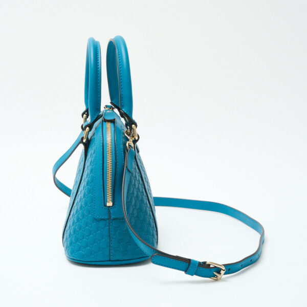 compass1715322240 Gucci Micro Guccisima Shoulder Bag Leather Canvas Blue