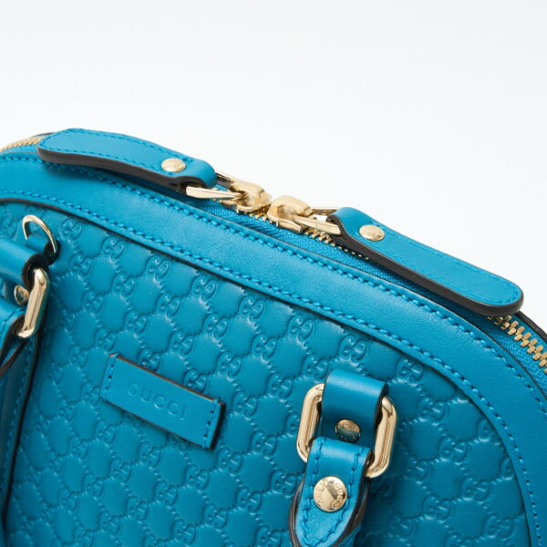 compass1715322269 Gucci Micro Guccisima Shoulder Bag Leather Canvas Blue