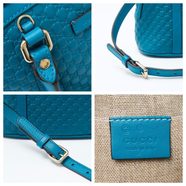 compass1715322279 Gucci Micro Guccisima Shoulder Bag Leather Canvas Blue