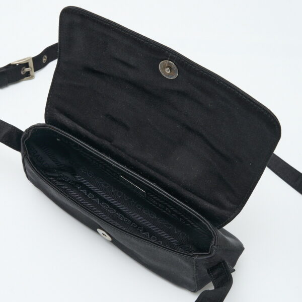 compass1715323508 Prada Satin Mini Crossbody Shoulder Pochette Black