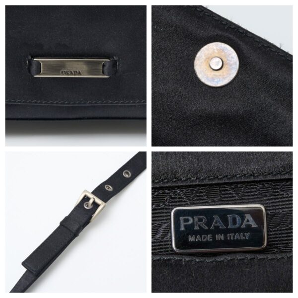 compass1715323520 Prada Satin Mini Crossbody Shoulder Pochette Black