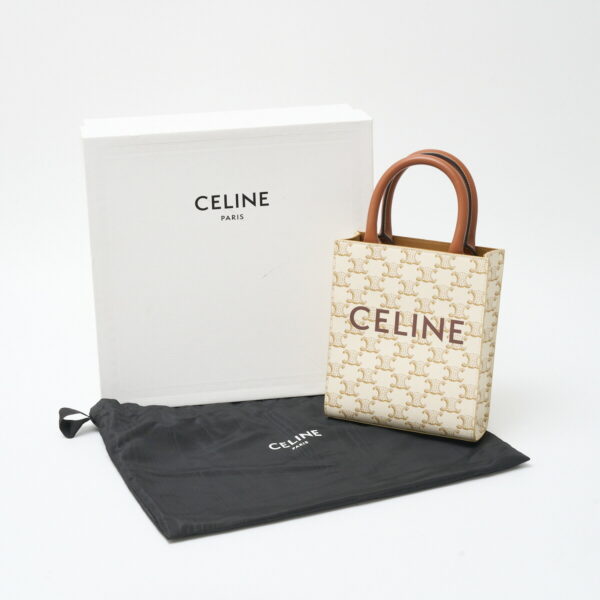 compass1715488502 Celine Mini Vertical Triomphe Hippo Bag Leather White