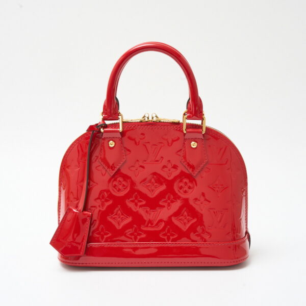 compass1715488909 Louis Vuitton Alma BB 2way Hand Shoulder Bag Vernis Leather Red