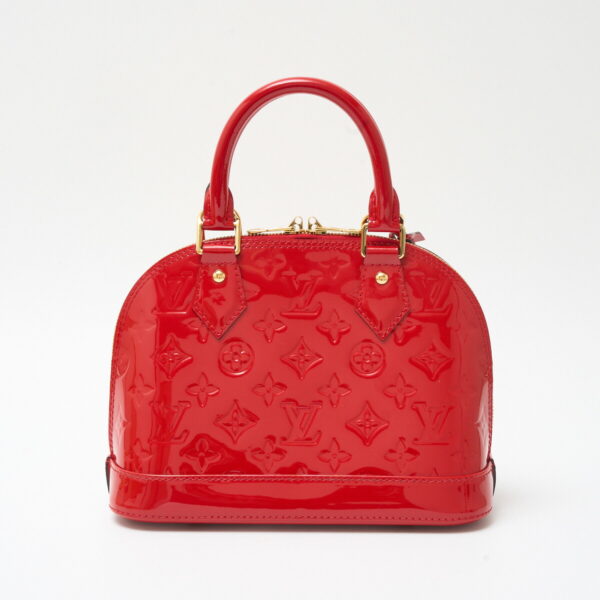 compass1715488922 Louis Vuitton Alma BB 2way Hand Shoulder Bag Vernis Leather Red