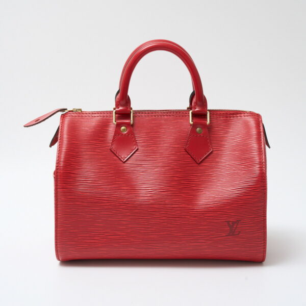 compass1715760911 Louis Vuitton Speedy 25 Mini Handbag Epi Leather Castilian Red