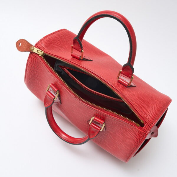 compass1715760926 Louis Vuitton Speedy 25 Mini Handbag Epi Leather Castilian Red