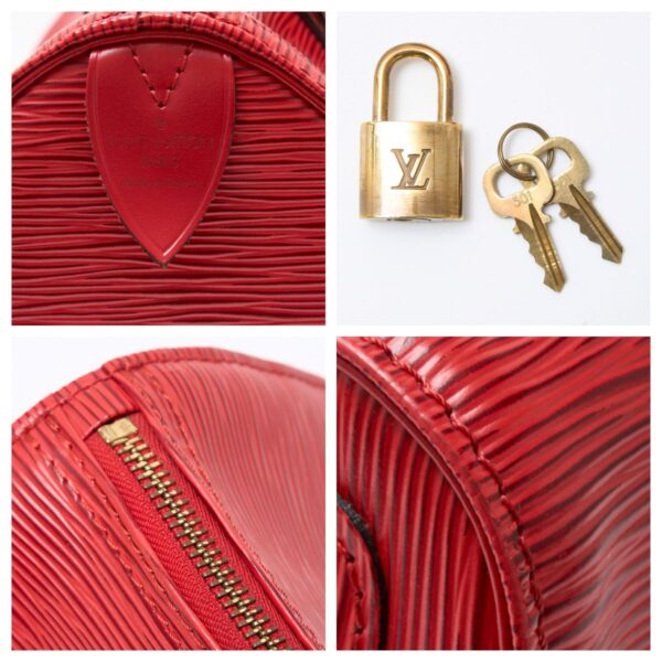 compass1715760939 Louis Vuitton Speedy 25 Mini Handbag Epi Leather Castilian Red