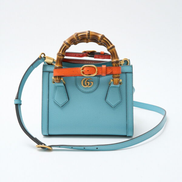 compass1715843192 Gucci Diana Mini Tote Leather Blue Orange